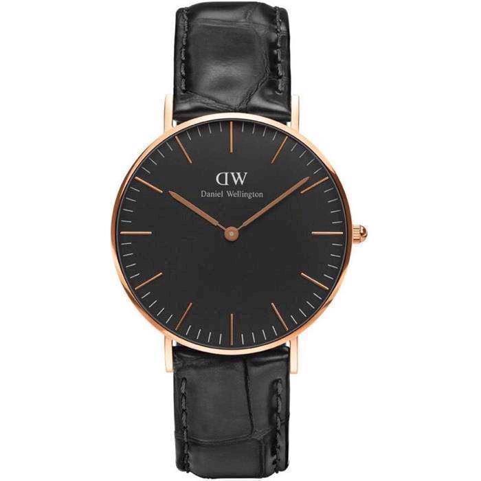 Image of Rosa forgyldt Classic Black Reading Quartz Dame ur fra Daniel Wellington